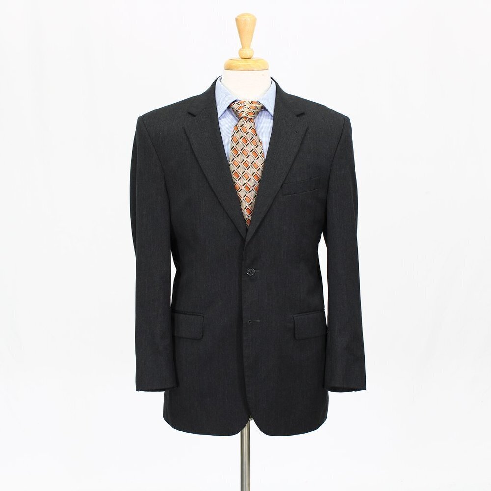 Jos. A. Bank 39R Gray Solid 2-Button Sport Coat Blazer Jacket V327